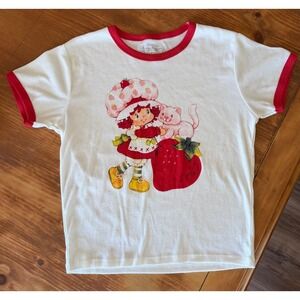 New item Strawberry Shortcake Ringer Tee Women's Large Y2K Retro Graphic T-Shirt